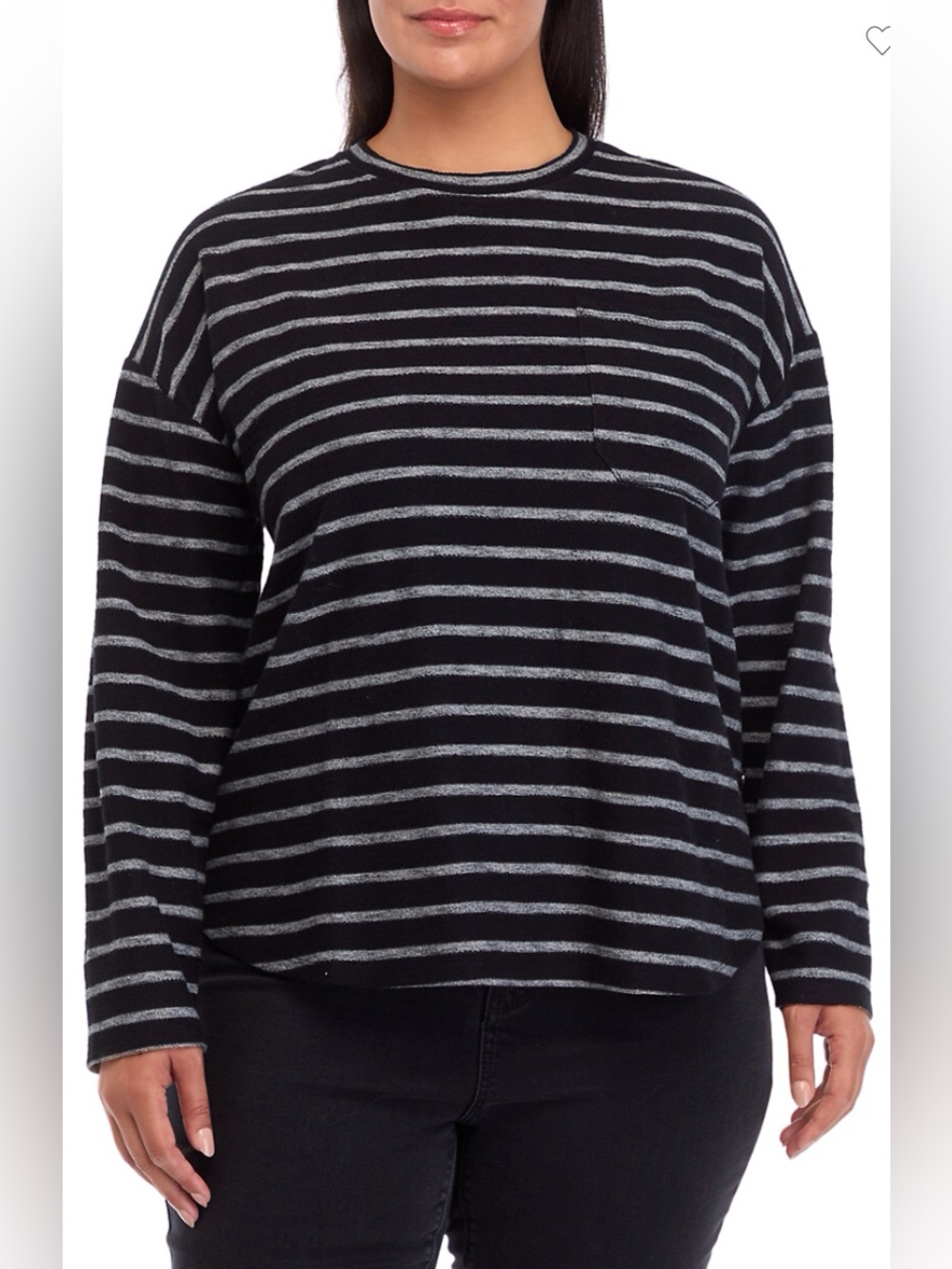 Plus size Drop Shoulder Stripped Shirt